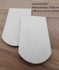 25 Stück Holzschindeln Biberschwanz B 60 mm x L 80 mm x 4 mm gelasert - 8(1)