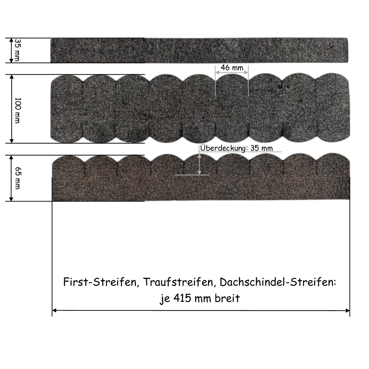 23.409 Dachschindeln Biberschwanz (46 mm + 415 mm lang) grau - 3