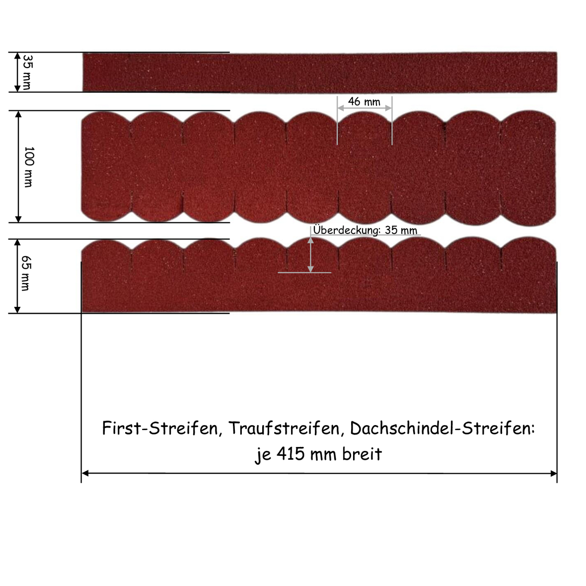 23.409 Dachschindeln Biberschwanz (46 mm + 415 mm lang) rot - 3