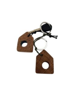 Schlüsselanhänger Holz Eiche mit farbigem Loch - 4