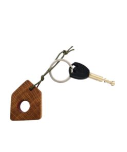 Schlüsselanhänger Holz Eiche mit farbigem Loch - 6
