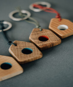 Schlüsselanhänger Holz Esche mit