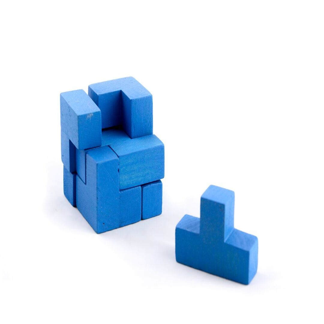 Somawürfel, 3D-Puzzle blau - 1