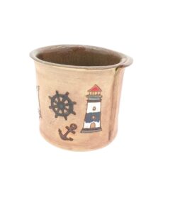 Übertopf bemalt Maritim - 1